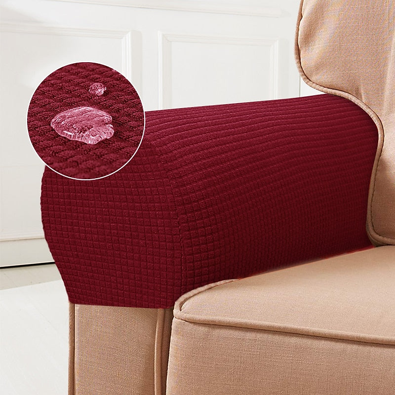 Skanto | Stretch Armlene Dekks – Spandex Dekks for Stoler & Lenestoler, Sett med 2, Bordeaux