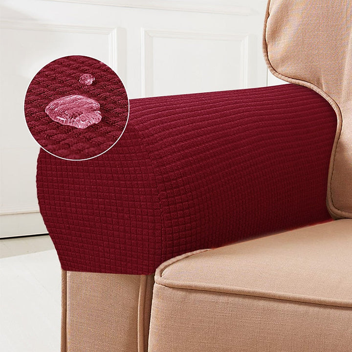 Skanto | Stretch Armlene Dekks – Spandex Dekks for Stoler & Lenestoler, Sett med 2, Bordeaux
