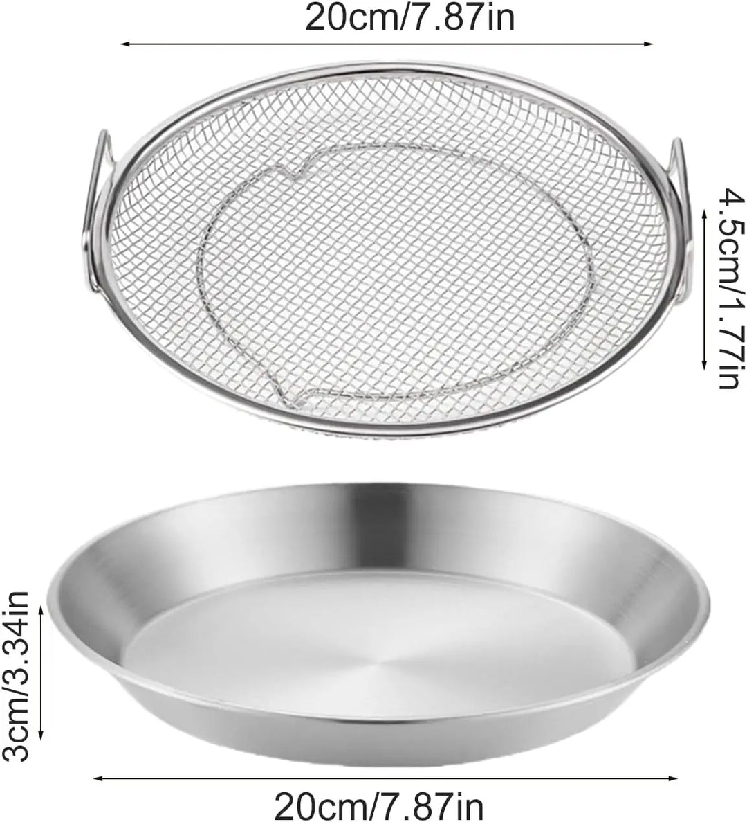 Olje Filterbrett Rustfritt Stål Air Fryer Mesh Pan Dreneringskurv | Skanto