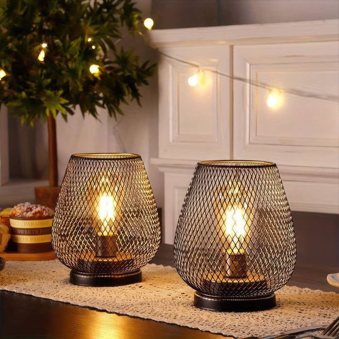 Skanto | AuroraMesh Bordlampe Sett – Industriell Stil med Varm Ambient Belysning