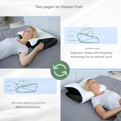 Skanto | Ortopedisk Pute | Ergonomisk Støtte for Nakke og Rygg | Memory Foam