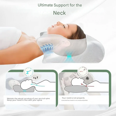 Skanto | Ortopedisk Pute | Ergonomisk Støtte for Nakke og Rygg | Memory Foam