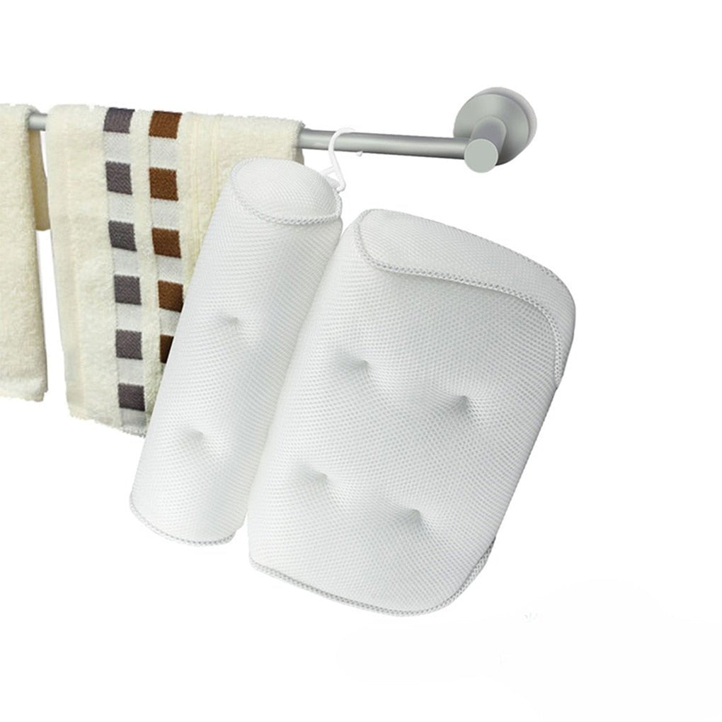 Ortopedisk Badekarpute - Pustende Badekar Hodepute laget av 3D Mesh-Stoff med Sugekopper Skanto