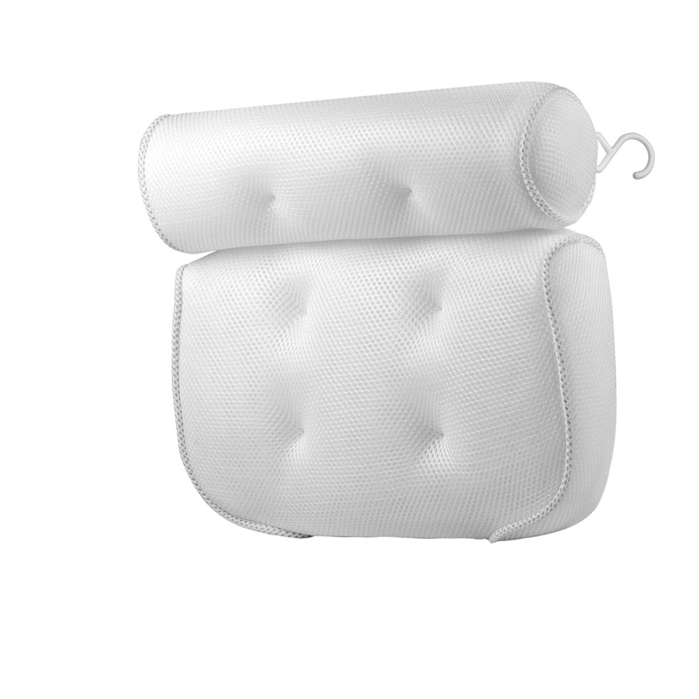 Ortopedisk Badekarpute - Pustende Badekar Hodepute laget av 3D Mesh-Stoff med Sugekopper Skanto