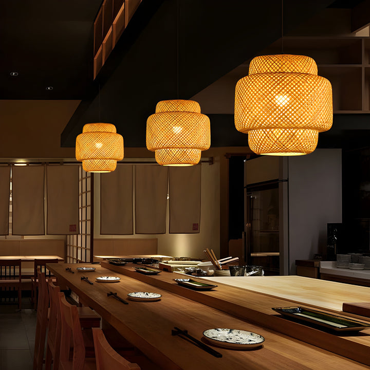 Bamboo Lampe Håndstrikket Kinesisk Stil Veving | Skanto