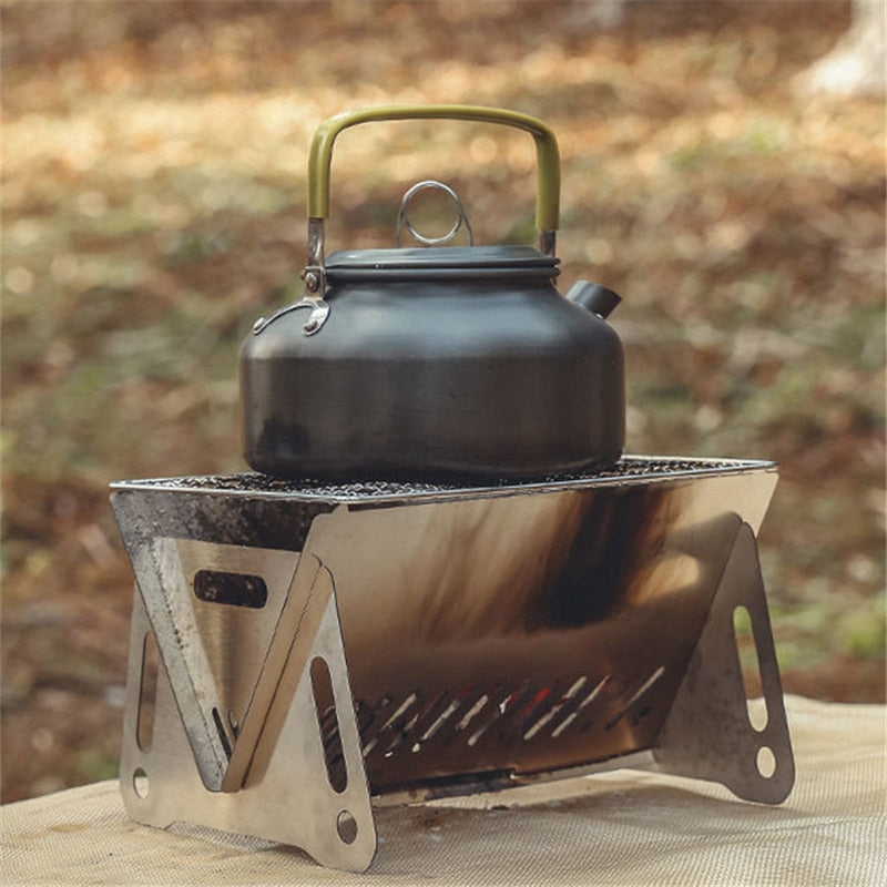 Utendørs bærbar BBQ campinggrill i rustfritt stål sammenleggbart grill | Skanto