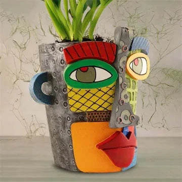 Skanto | Håndlaget Picasso Brutalist Abstrakt Skjønnhets Ansikt Blomsterpotte