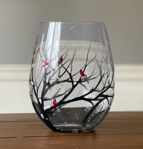 Skanto | Four Seasons Tree Wine Glasses – Håndmalt Kunst