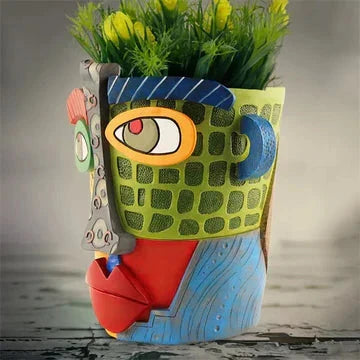 Skanto | Håndlaget Picasso Brutalist Abstrakt Skjønnhets Ansikt Blomsterpotte
