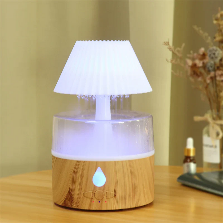 Skanto | Regnsky Luftfukter - Kaldt tåke Aromaterapi Diffuser, USB-drevet med Nattlys
