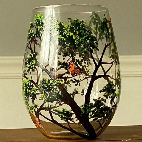 Skanto | Four Seasons Tree Wine Glasses – Håndmalt Kunst