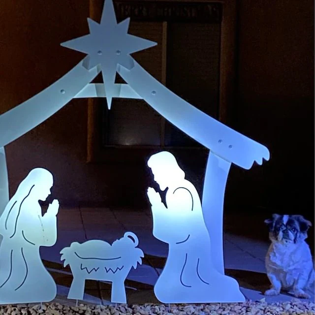 Skanto | Hellige natt utendørs julekrippe sett