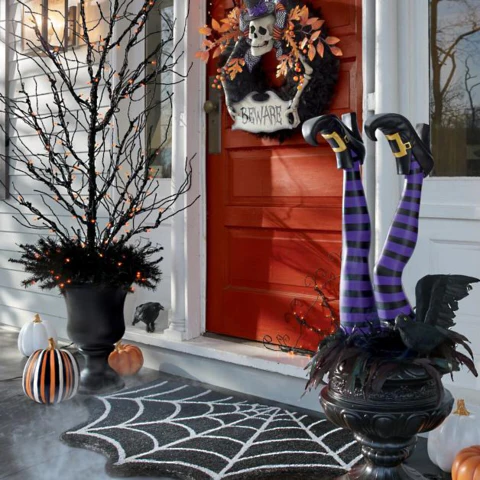 Skanto | Witch Leg Stakes, Set Of Two Yard Halloween Decoration