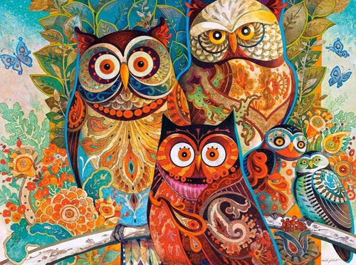 Abstract Owls - Van-Go Mal- etter-nummer Sett | Skanto