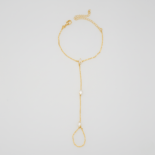 PalmGrace – Verstellbares Fingerring-Armband mit strahlenden Kristallen