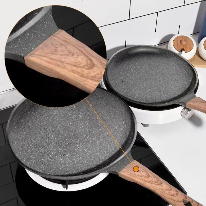 Pan Crepe Pannekepanne Nonstick Stekepanne med Trehåndtak Kjele | Skanto