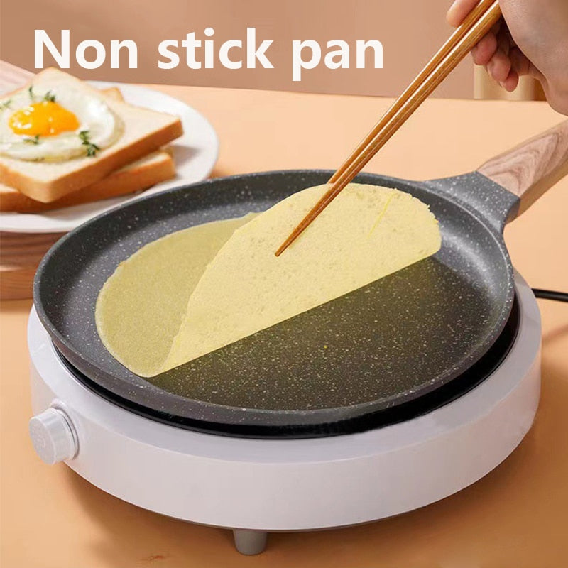 Pan Crepe Pannekepanne Nonstick Stekepanne med Trehåndtak Kjele | Skanto