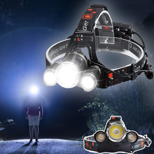 Profesjonell LED Hodelykt (5000 Lumen) - Multifunksjonell og Oppladbar | Skanto