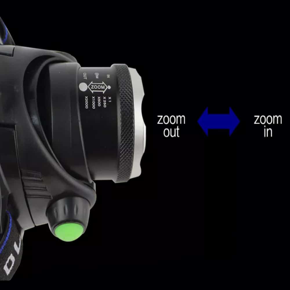 Hodelykt 1800 Lumen med justerbart fokus og zoom | Skanto