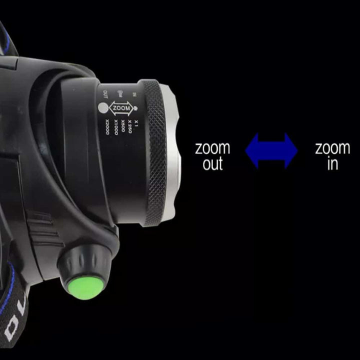 Hodelykt 1800 Lumen med justerbart fokus og zoom | Skanto