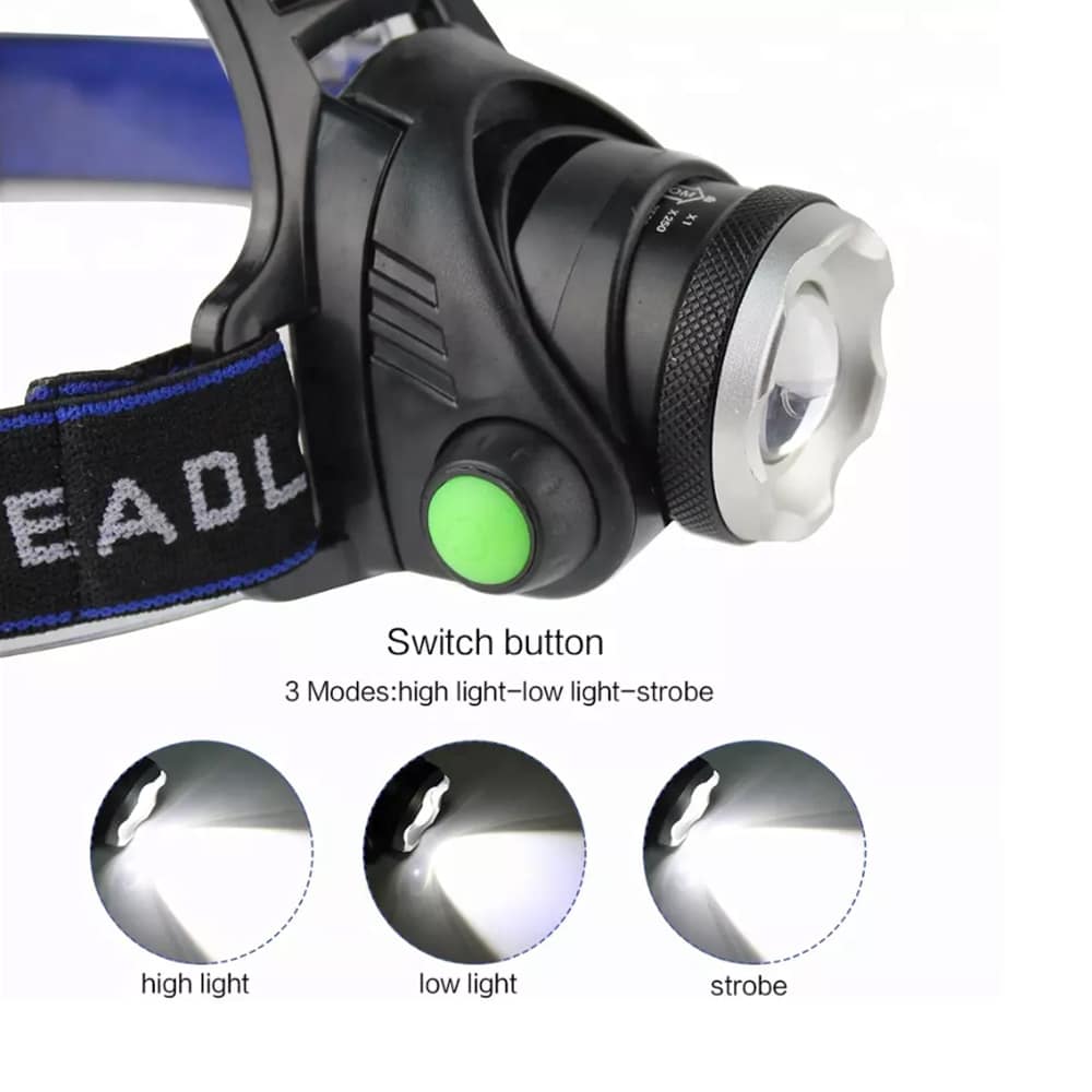Hodelykt 1800 Lumen med justerbart fokus og zoom | Skanto