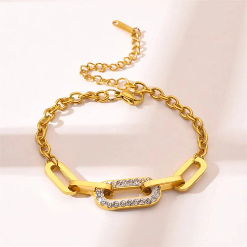 Skanto | Paperclip Diamant Akzentert Armbånd