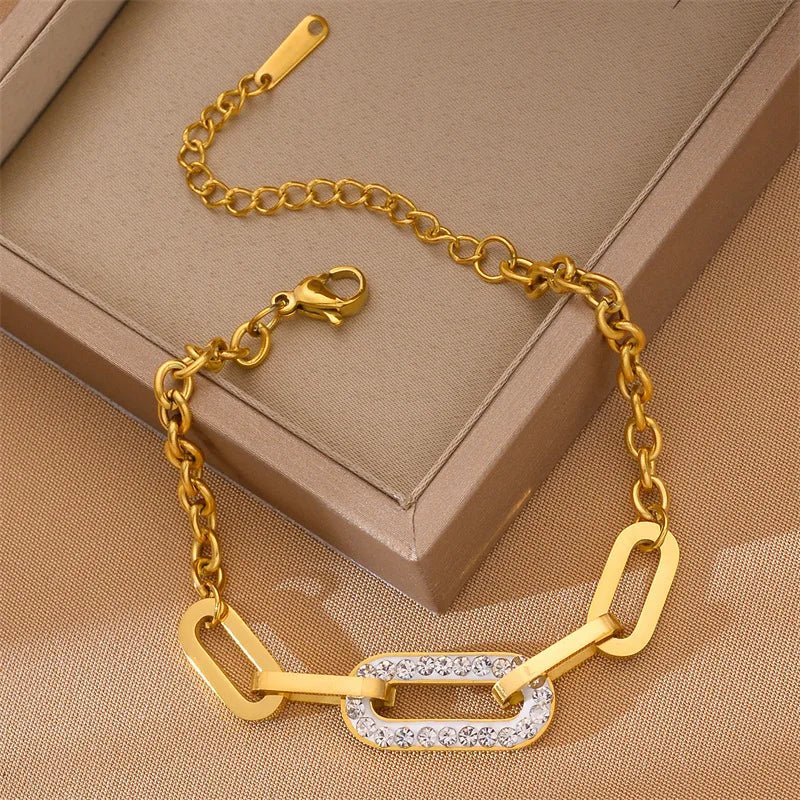 Skanto | Paperclip Diamant Akzentert Armbånd