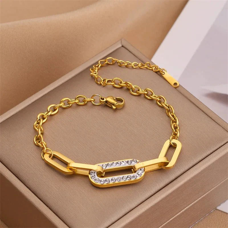 Skanto | Paperclip Diamant Akzentert Armbånd