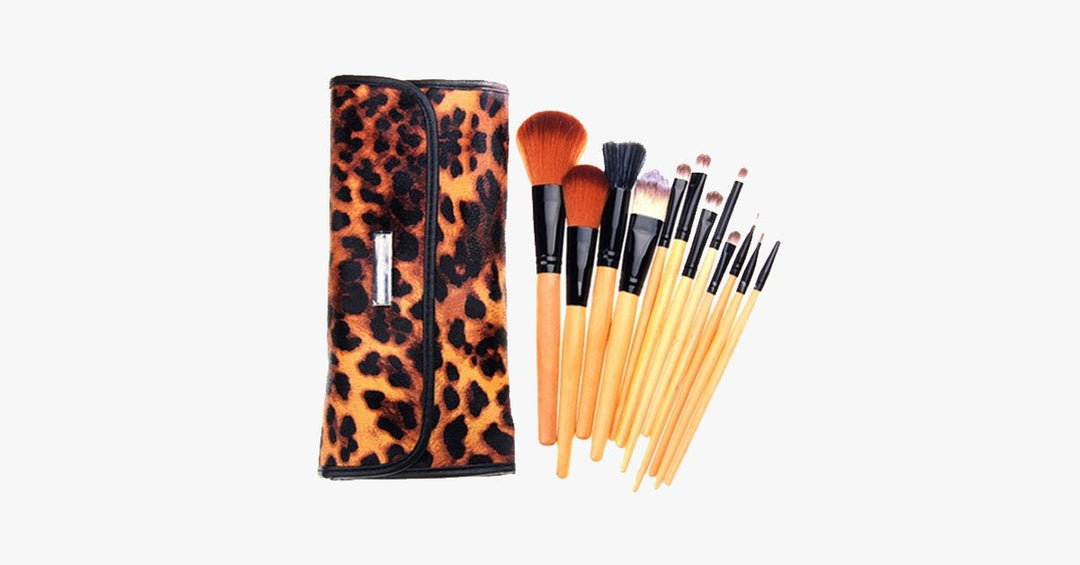 Skanto | 12-delt leopardhud penselsett
