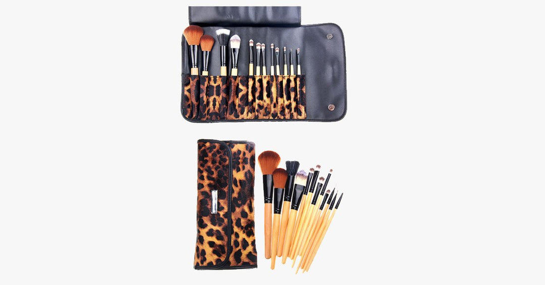 Skanto | 12-delt leopardhud penselsett