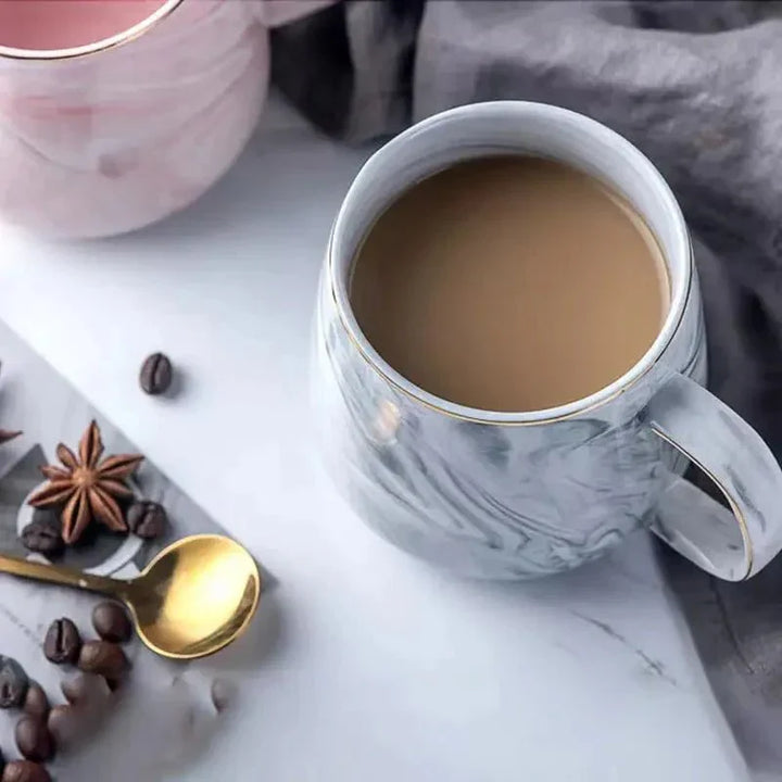 Skanto | Kaffeekopp i keramikk i pastellfarge med marmor mønster