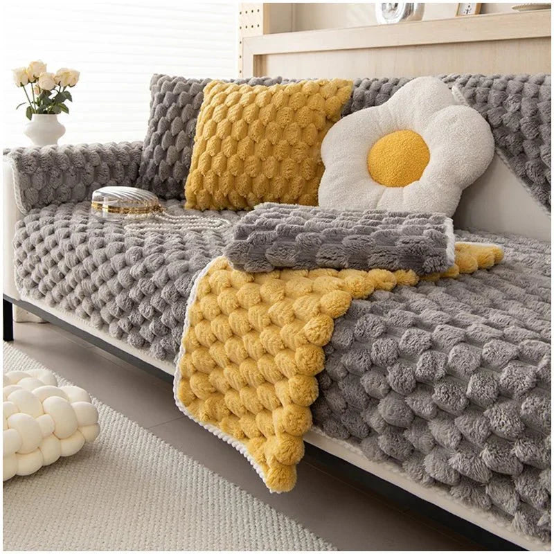 Pastellfarge Tykk Plush Sofa Teppet for Koselig Komfort | Skanto