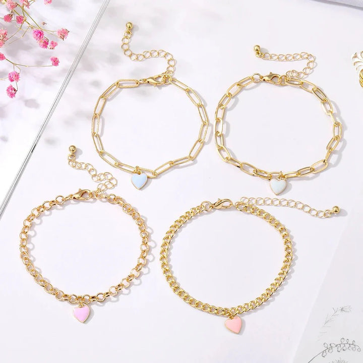 Skanto | Pastell Hjerte Armbånd Stabel