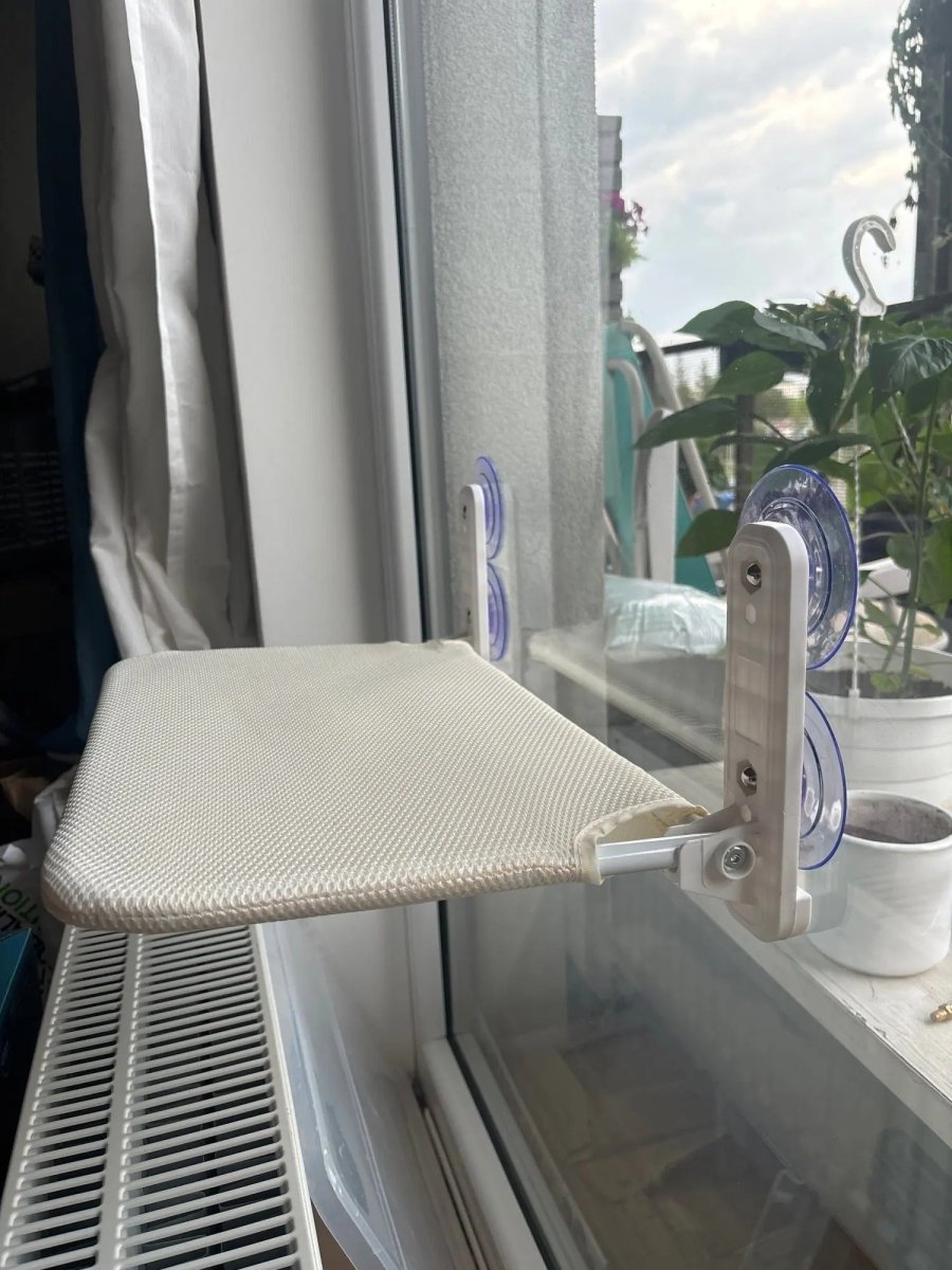 PAWPERCH – Faltbare Katzenhängematte mit wandfreundlicher Halterung | Fenstersitz ohne Bohren