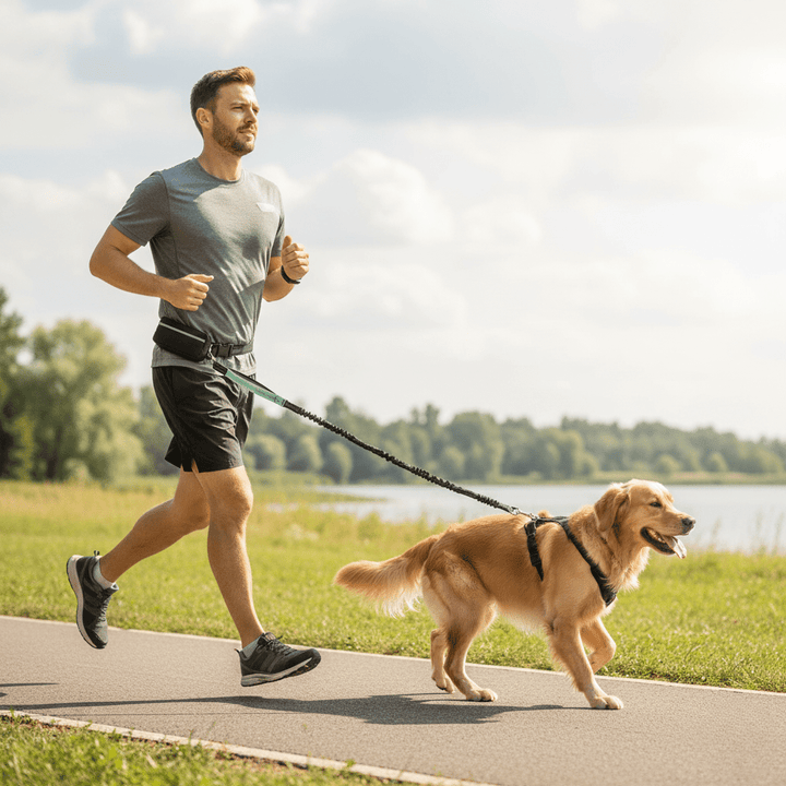 Skanto | PAWRUNNER Freedom Leash – Håndfri hundesnor med polstrede håndtak