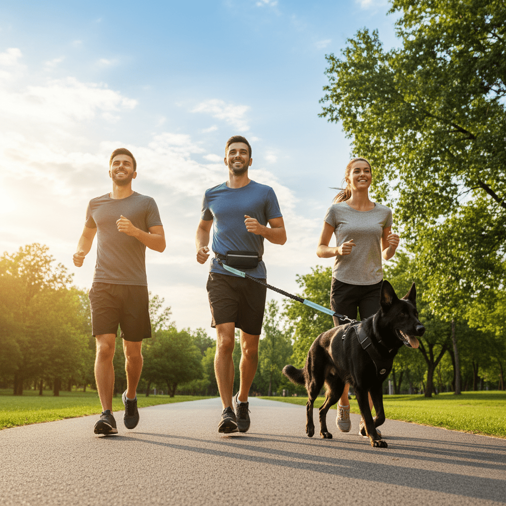Skanto | PAWRUNNER Freedom Leash – Håndfri hundesnor med polstrede håndtak