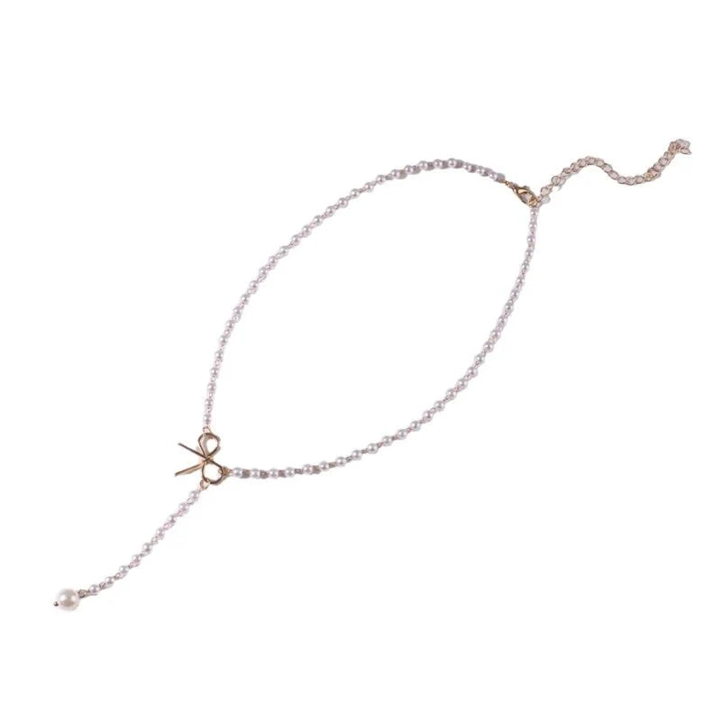 Skanto | Perle Dainty Bow Lariat Halskjede