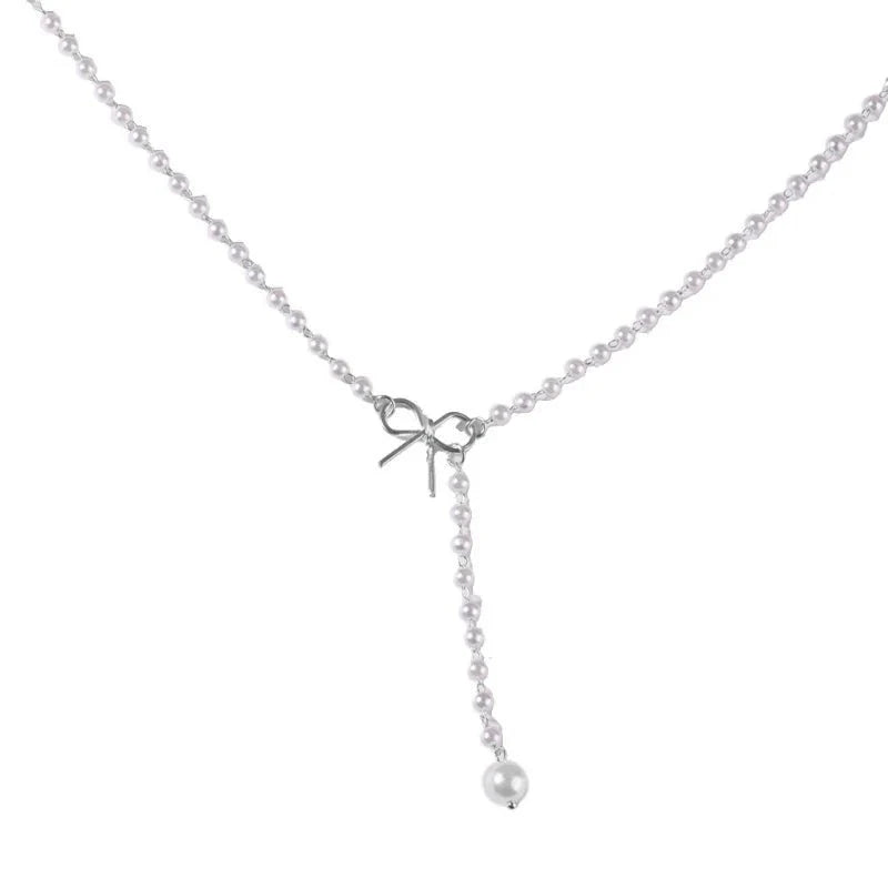 Skanto | Perle Dainty Bow Lariat Halskjede
