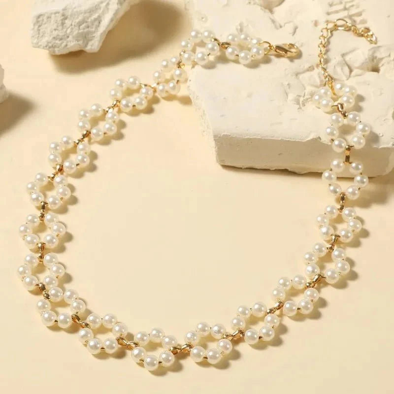 Skanto | Perle Floral Daisy Choker Halskjede