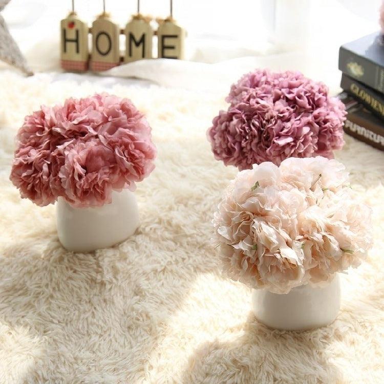 Skanto | Elegant Peony Silke Blomst Bunt - Sett av 5 Hoder