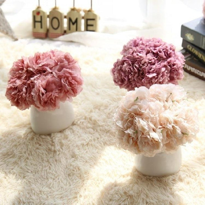 Skanto | Elegant Peony Silke Blomst Bunt - Sett av 5 Hoder