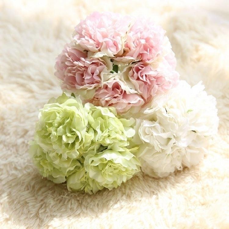 Skanto | Elegant Peony Silke Blomst Bunt - Sett av 5 Hoder