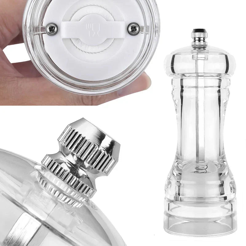 Pepperkvern Akryl Salt og Pepper Kvern Justerbar Kornstørrelse | Skanto