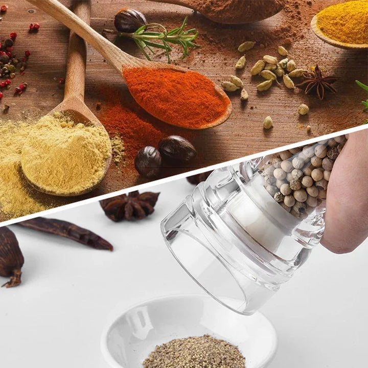 Pepperkvern Akryl Salt og Pepper Kvern Justerbar Kornstørrelse | Skanto