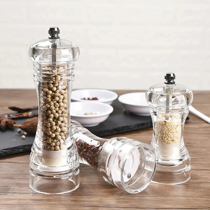 Pepperkvern Akryl Salt og Pepper Kvern Justerbar Kornstørrelse | Skanto