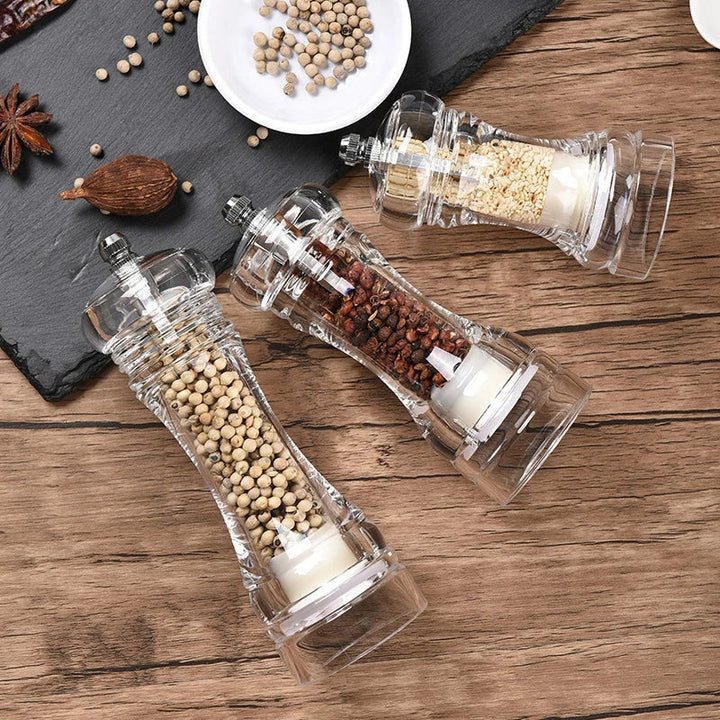 Pepperkvern Akryl Salt og Pepper Kvern Justerbar Kornstørrelse | Skanto