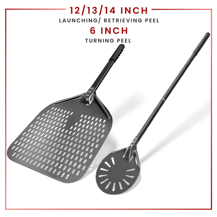 Perforert Spade Paddle Pizzaovn Vendekost Hard Anodisert Pizza Verktøy | Skanto