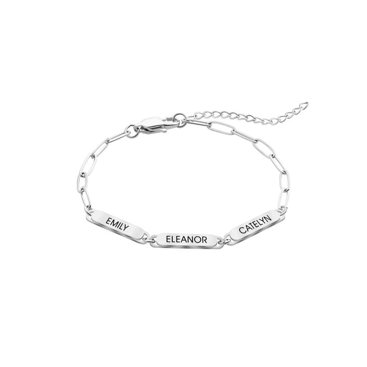 Skanto | Personlig familie-navn papirklips armbånd