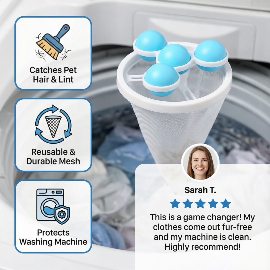 Pet Hair Laundry Filter for Washing Machines – Gjenbrukbart Nett Fangstskål