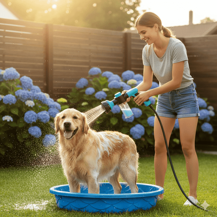 Skanto | PetWash 360° – Høytrykk Hundebad Spray med 3 Moduser & Vannkontroll